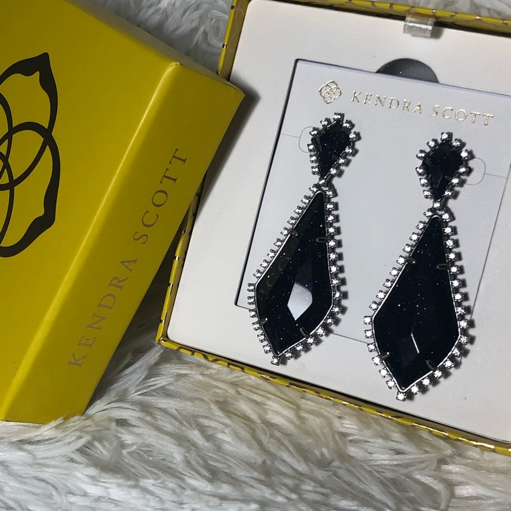 Kendra Scott “August” Statement Earrings (Blue)